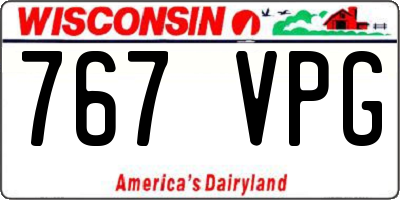 WI license plate 767VPG