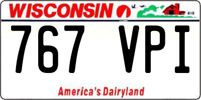 WI license plate 767VPI
