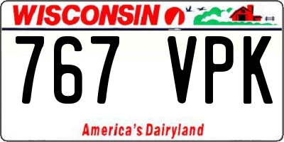 WI license plate 767VPK