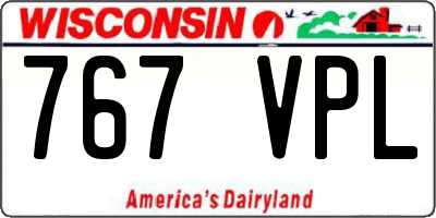 WI license plate 767VPL