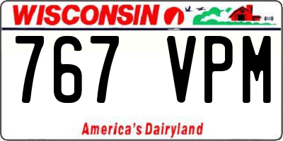 WI license plate 767VPM