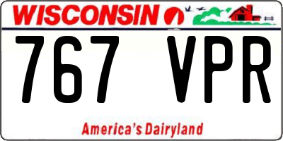 WI license plate 767VPR