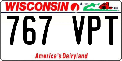 WI license plate 767VPT