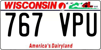 WI license plate 767VPU