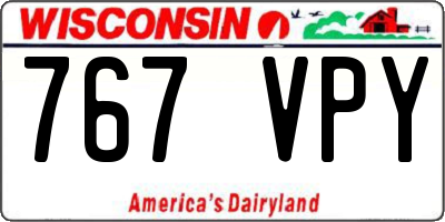 WI license plate 767VPY