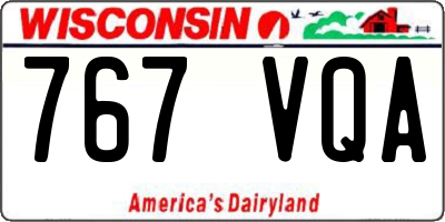 WI license plate 767VQA