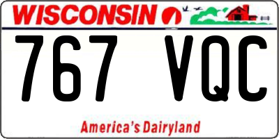 WI license plate 767VQC