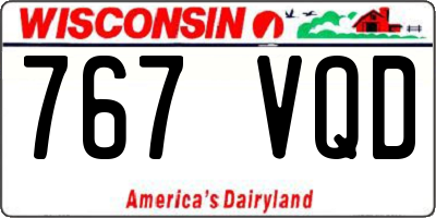 WI license plate 767VQD