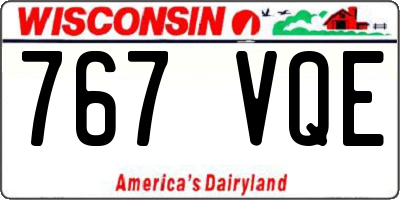 WI license plate 767VQE