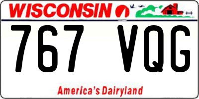 WI license plate 767VQG