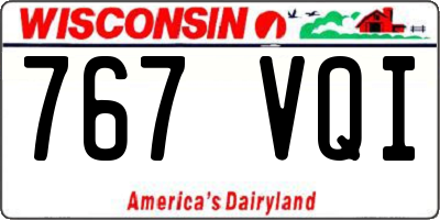 WI license plate 767VQI