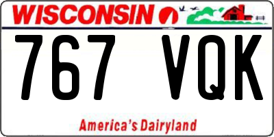 WI license plate 767VQK