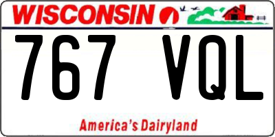 WI license plate 767VQL