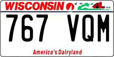 WI license plate 767VQM