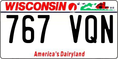 WI license plate 767VQN
