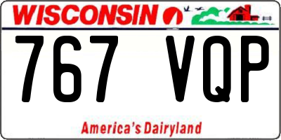 WI license plate 767VQP
