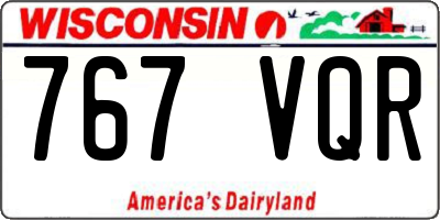 WI license plate 767VQR