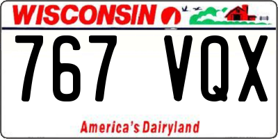 WI license plate 767VQX