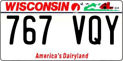 WI license plate 767VQY