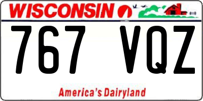 WI license plate 767VQZ