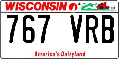 WI license plate 767VRB