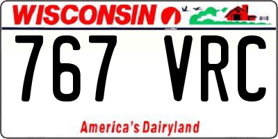 WI license plate 767VRC