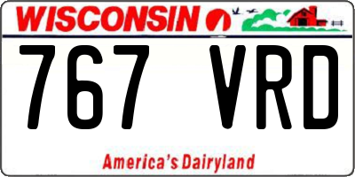 WI license plate 767VRD