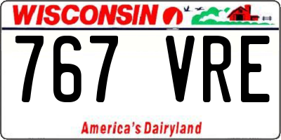 WI license plate 767VRE