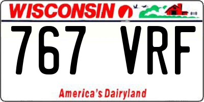 WI license plate 767VRF