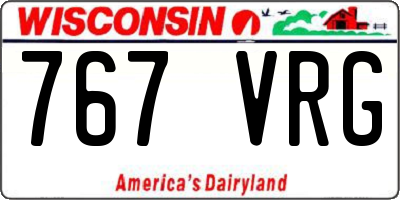 WI license plate 767VRG