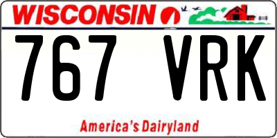WI license plate 767VRK