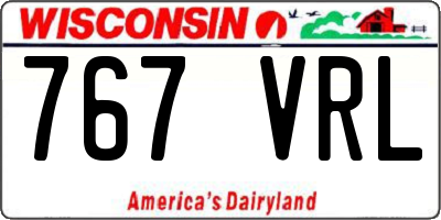 WI license plate 767VRL
