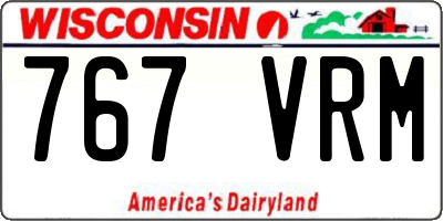 WI license plate 767VRM