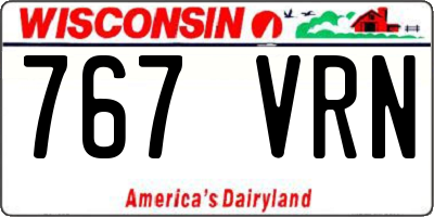 WI license plate 767VRN