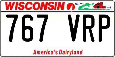 WI license plate 767VRP