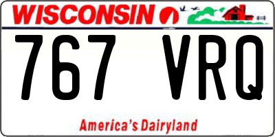WI license plate 767VRQ