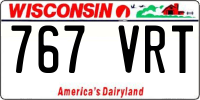 WI license plate 767VRT