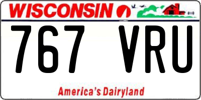 WI license plate 767VRU