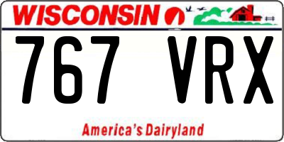 WI license plate 767VRX