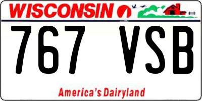 WI license plate 767VSB
