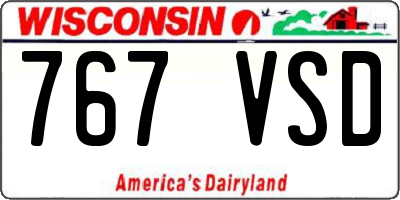 WI license plate 767VSD