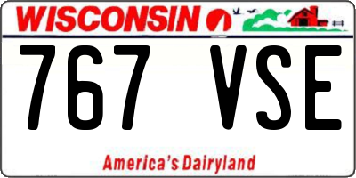 WI license plate 767VSE