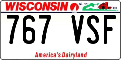 WI license plate 767VSF