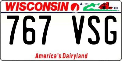 WI license plate 767VSG