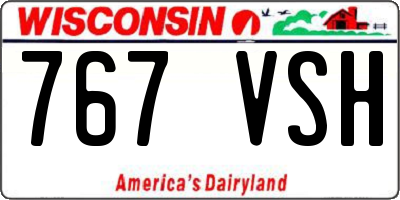 WI license plate 767VSH
