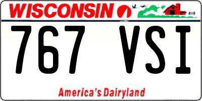 WI license plate 767VSI