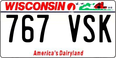 WI license plate 767VSK
