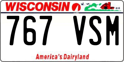 WI license plate 767VSM