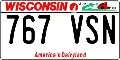 WI license plate 767VSN