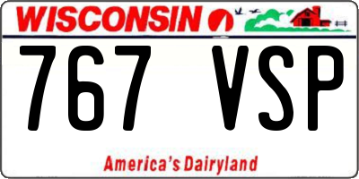 WI license plate 767VSP